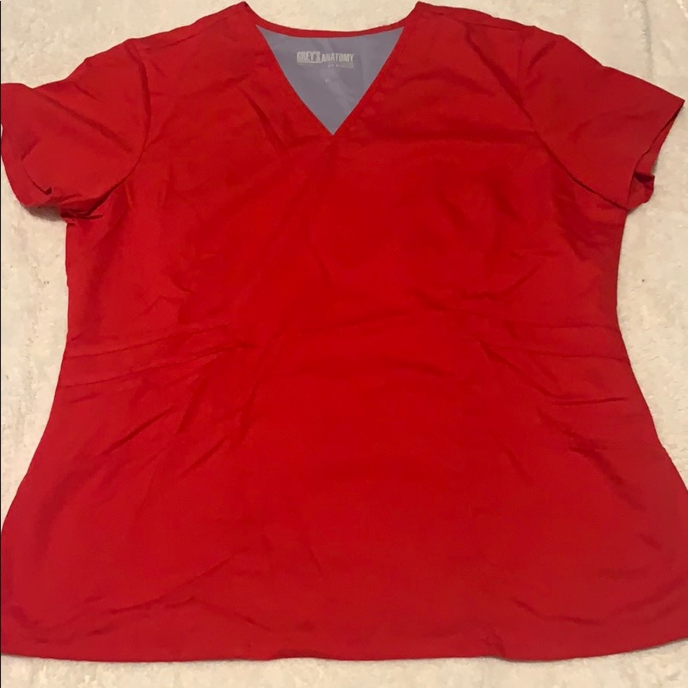 EUC Greys Anatomy “Scarlet” scrub top, size XL!
